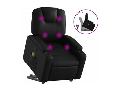 Black Faux Leather Massage Recliner