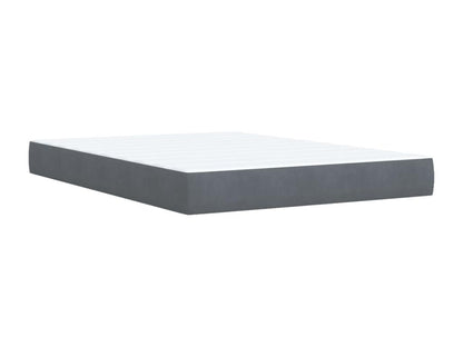 Homzora bed base and mattress, Dark Grey 140x200cm Velvet