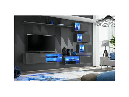 Switch XXIV wall-mounted TV unit - W 260 x D 40 x H 170 cm - Grey