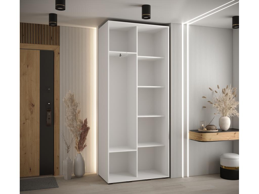Homzora 8 Sliding Door Wardrobe 235.2/120/45 2 Doors White/White/Gold