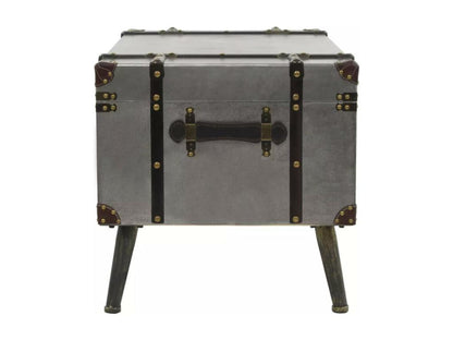 Rectangular coffee table in wood and grey metal Leo