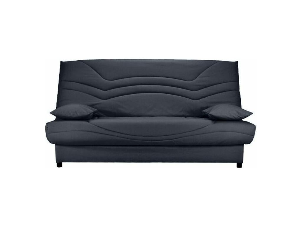 Kistar 130x190 fabric sofa bed with 13cm mattress and storage compartment - Dark Blue