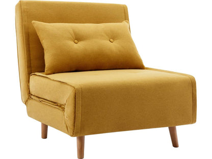 Homzora convertible armchair in mustard yellow fabric