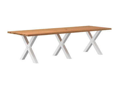 Rectangular light brown solid oak wood dining table