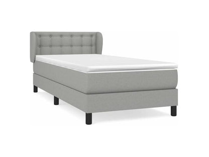 Meubiana bed base with light grey 80x200 mattress, fabric