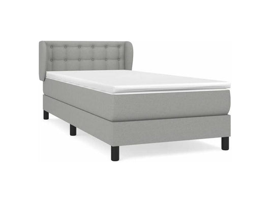 Meubiana bed base with light grey 80x200 mattress, fabric