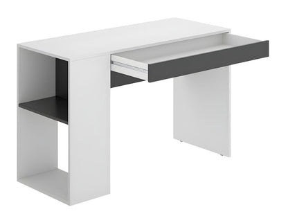 Desk with 1 drawer, white/graphite color - Length 115 x Depth 50 x Height 74 cm