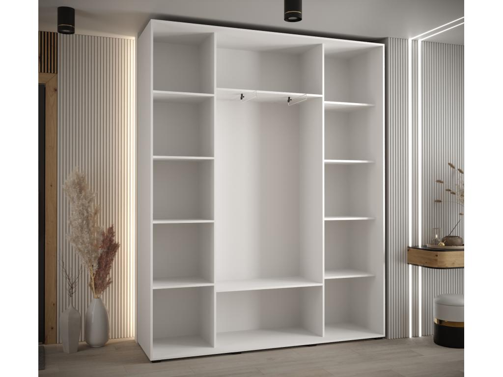 Meubiana 1 Sliding Door Wardrobe 235.2/200/45 3 Doors White/White