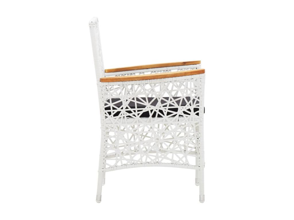 5-piece garden furniture set in white woven resin