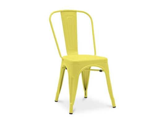 Meubiana reinforced matte steel industrial chair --Yellow