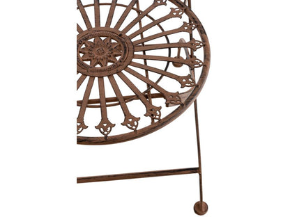 Set of 2 Garden Chairs - Metal / Metal - Antique Brown - Homzora