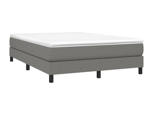 Upholstered bed base with mattress, dark grey, 140x200cm, fabric