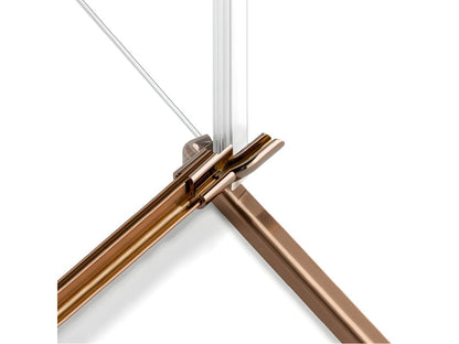 Meubiana 90x90cm Brushed Copper Shower Enclosure, Left-Hand Pivoting, Front Access