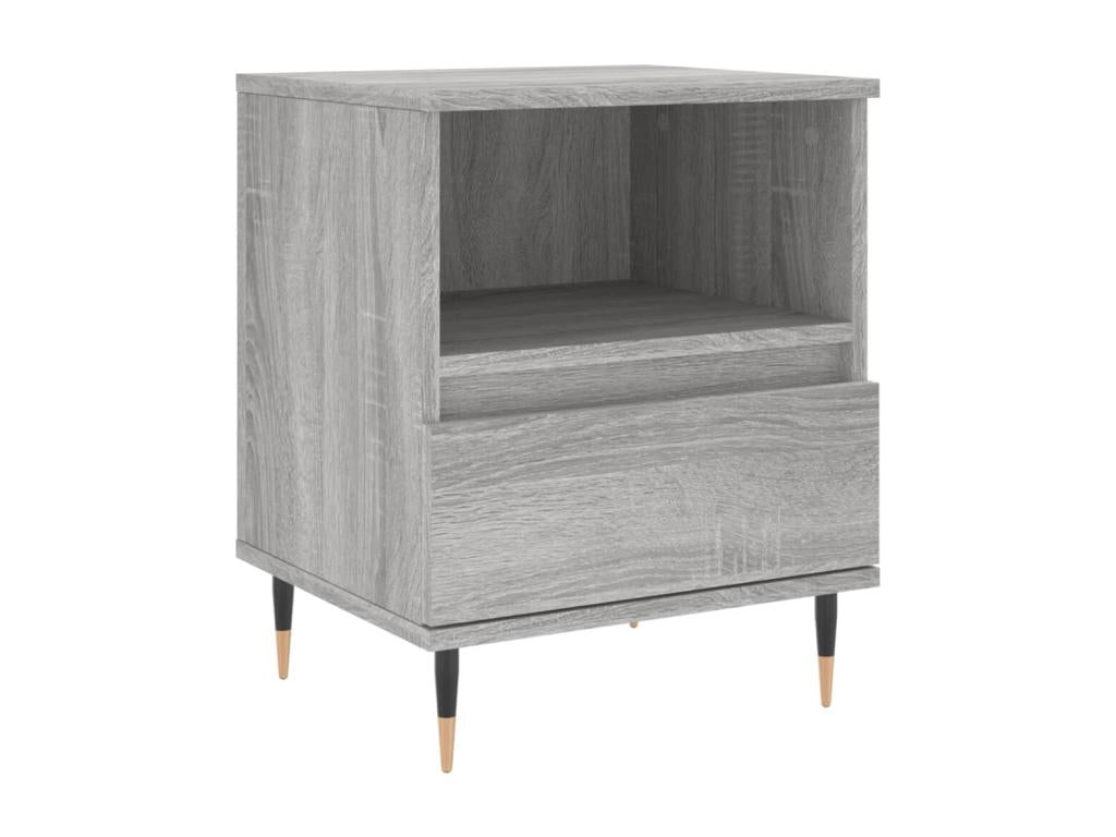 Meubiana bedside tables, 2 pcs, grey, 40x35x50 cm, engineered wood