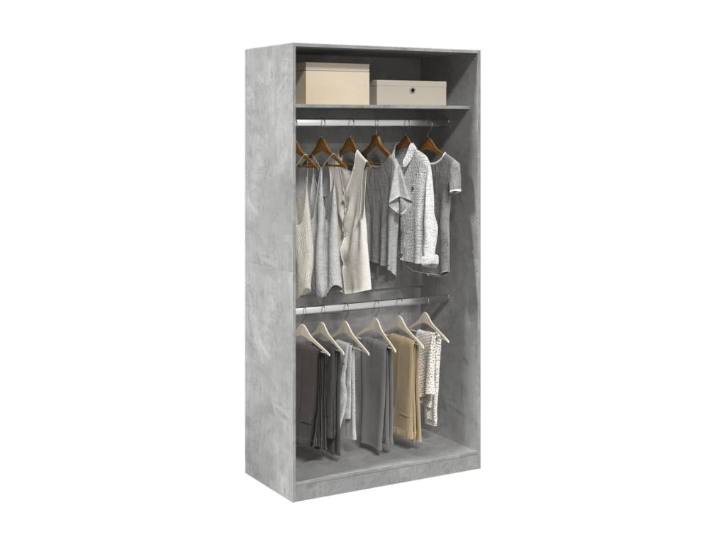 Concrete Grey Wardrobe 100x50x200 cm Chipboard