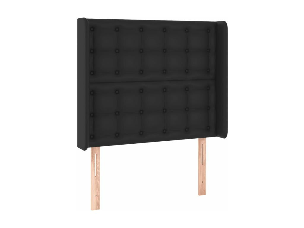 Black LED Headboard 103x16x118/128 cm Faux Leather