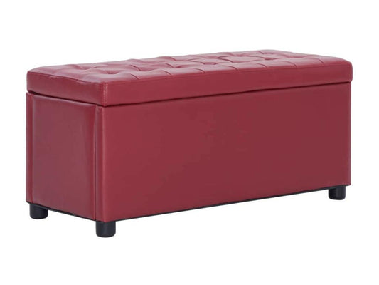 Storage pouf 87.5cm Burgundy red faux leather