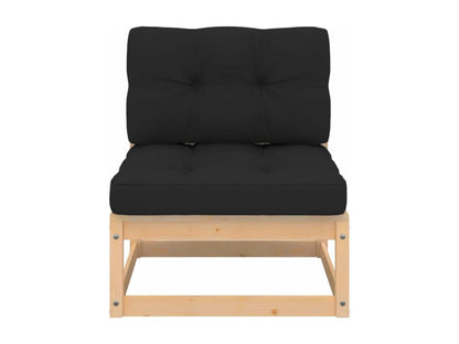 8-piece garden furniture set with cushions, solid pine wood