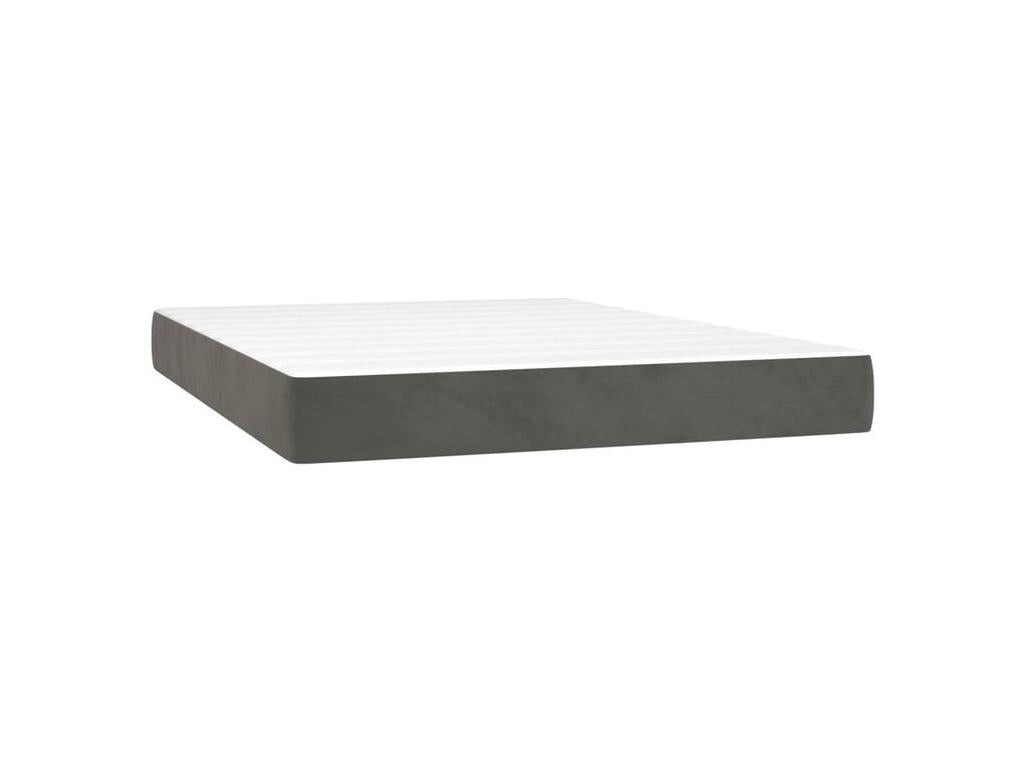 Meubiana bed base and mattress, dark grey, 140x190 cm, velvet