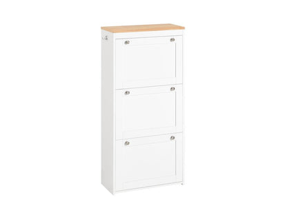 Shoe Cabinet with 3 Drop-Down Doors, Shoe Storage Unit, Shoe Cabinet FSR144-WN