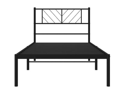 Metal bed frame with black headboard 107x203