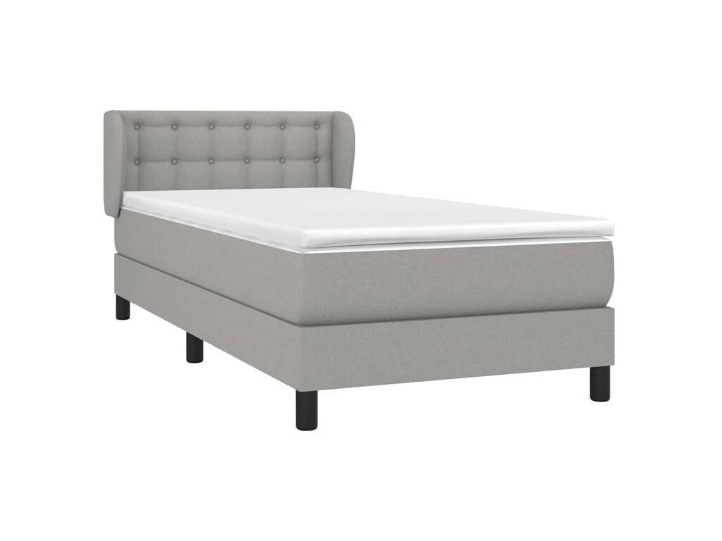Meubiana bed base with light grey 80x200 mattress, fabric