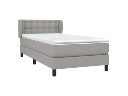Meubiana bed base with light grey 80x200 mattress, fabric