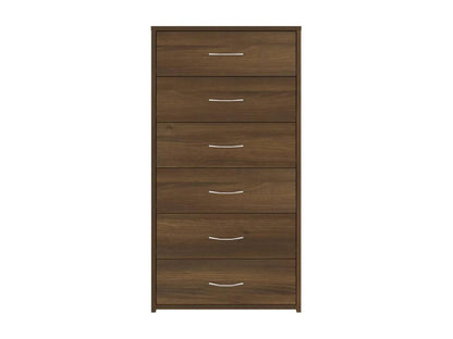 Sideboard with 6 drawers, brown oak, 50x34x96 cm, engineered wood