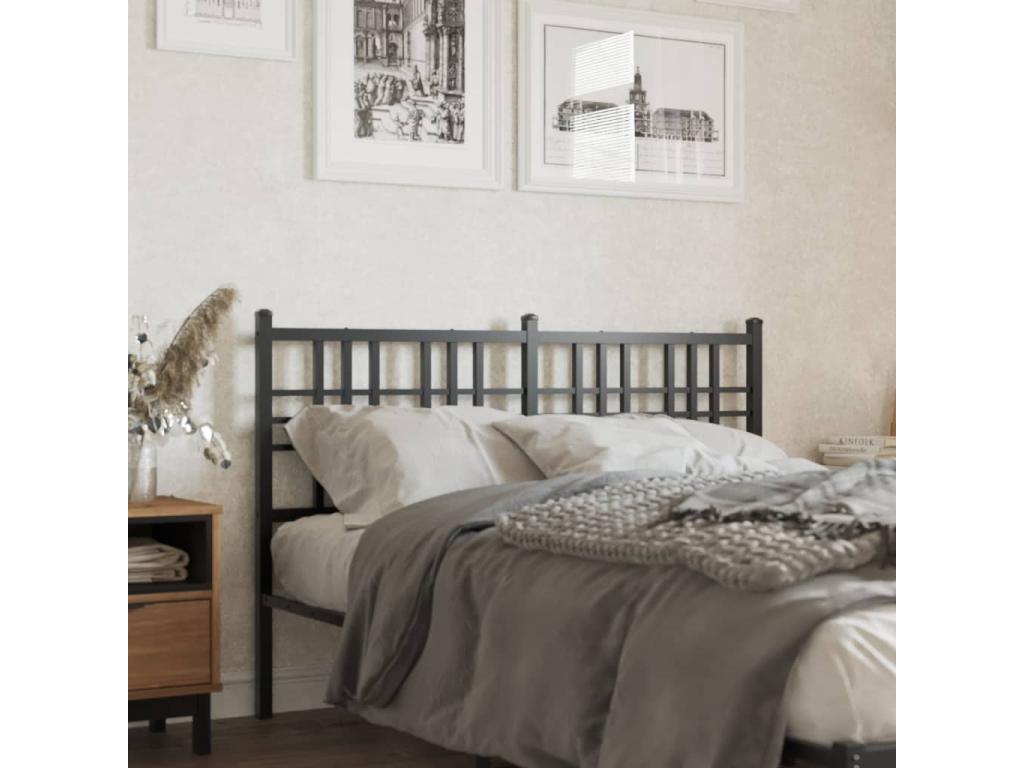 Black metal headboard 120cm