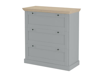 Chest of drawers with 3 drawers, Grey/Oak