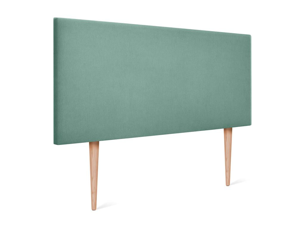 Homzora Aqualine Smooth Fabric Headboard 110x105cm with Legs for 105cm Beds - Aqua Green