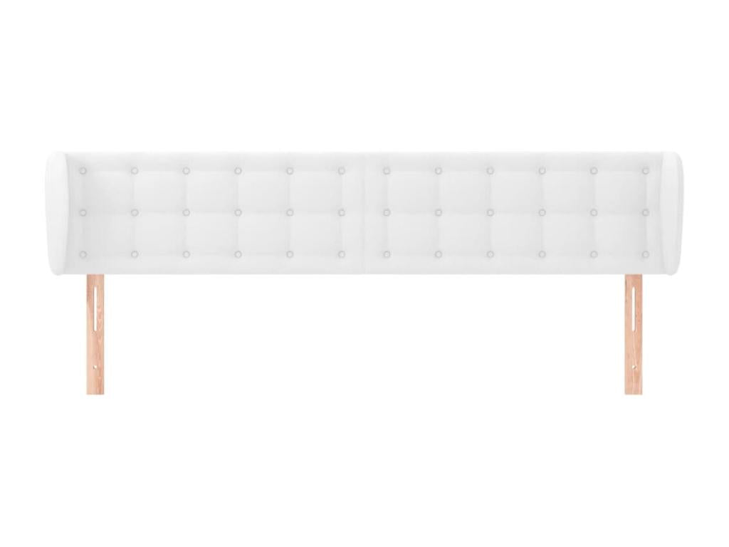 Headboard with wings, white, 183x23x78/88 cm, faux leather