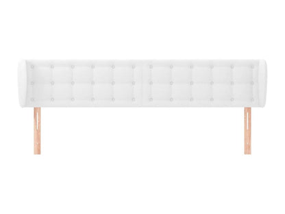 Headboard with wings, white, 183x23x78/88 cm, faux leather