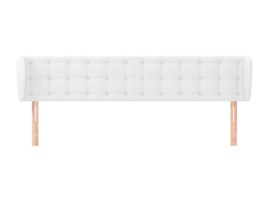 Headboard with wings, white, 183x23x78/88 cm, faux leather