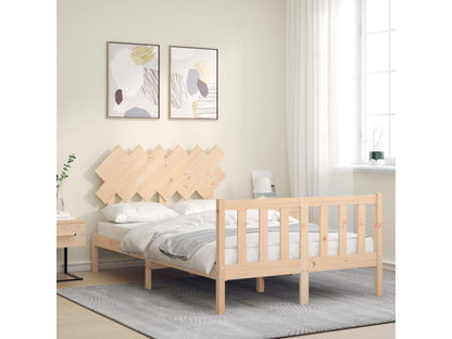 Bed frame with headboard, 120x200 cm, solid wood