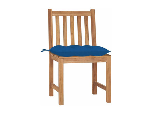6-piece garden chair set with cushions, solid teak wood