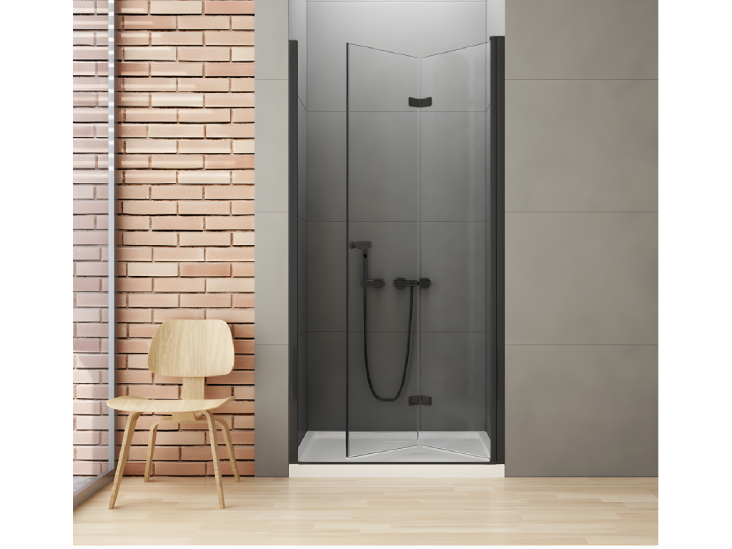 Meubiana BLACK 100cm Right-Hand Folding Shower Door