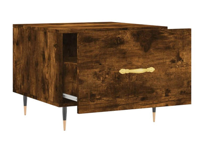 2-piece coffee tables in smoked oak, 50x50x40 cm, engineered wood