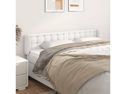 Headboard with wings, white, 183x23x78/88 cm, faux leather