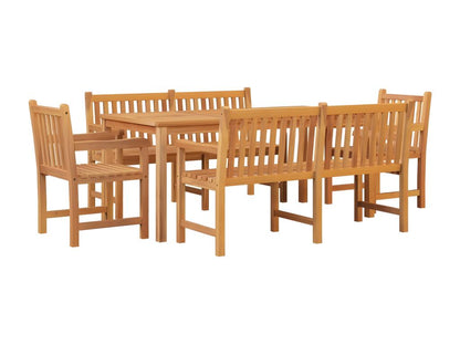 5-piece garden dining set, solid teak wood