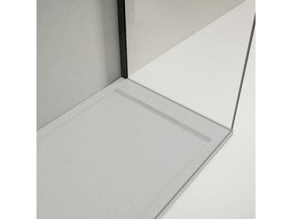 Meubiana extra-flat 70x160cm resin shower tray with a grey slate finish