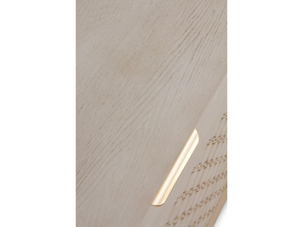 3-door sideboard with beige oak veneer and beige finish