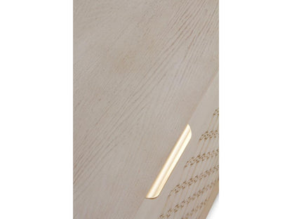 3-door sideboard with beige oak veneer and beige finish