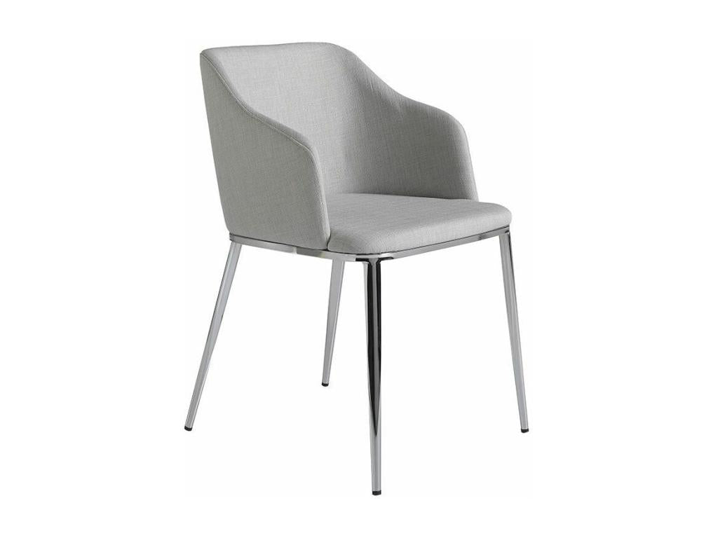 Gideon chair in grey fabric with silver steel legs - Set of 2 - Meubiana 90 Black