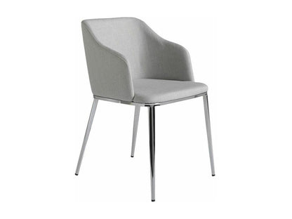 Gideon chair in grey fabric with silver steel legs - Set of 2 - Meubiana 90 Black