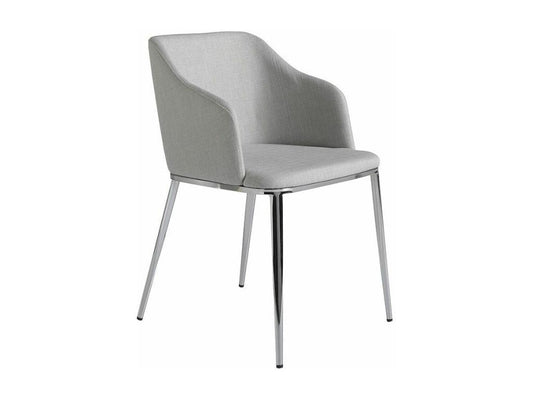 Gideon chair in grey fabric with silver steel legs - Set of 2 - Meubiana 90 Black