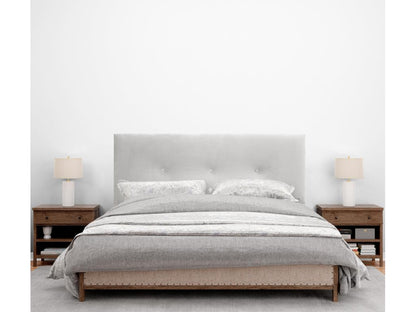 Meubiana Smooth Velvet Headboard with Buttons 145x115 with Bed Legs 120/135/140 - White