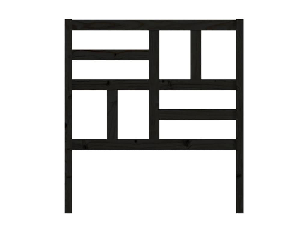 Black headboard 106x4x104 cm Solid pine wood