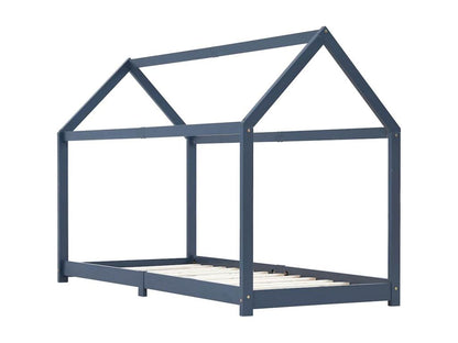 Children's bed frame, grey, solid pine wood, 90x200 cm