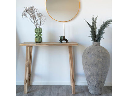 Meubiana - Teak console table, 90cm wide, light wood color